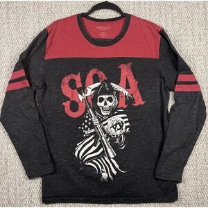 SOA Sons of Anarchy Reaper Skull Shirt XL Biker Graphic Long Sleeve Tee